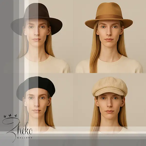 انواع مدل های مناسب کلاه برای صورت های کشیده