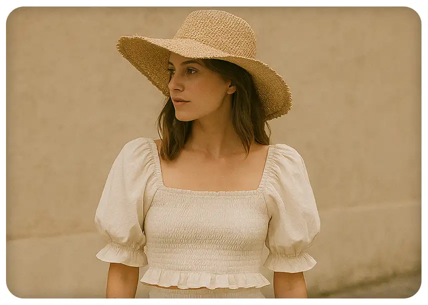 استایل بوهو شیک با کلاه حصیری