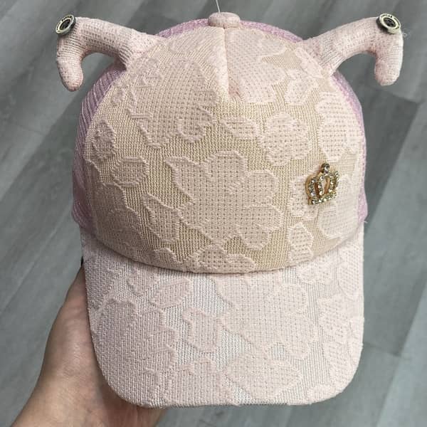 کلاه دخترانه کپ نقاب دار بچگانه پشت تور ساتن