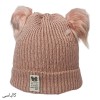 کلاه دخترانه بافت بچگانه دو پوم ساده