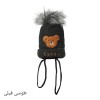 کلاه دخترانه بافت بچگانه گوشدار تدی بیر