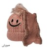 کلاه دخترانه و شال گردن بافت بچگانه طرح لبخند
