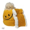 کلاه دخترانه و شال گردن بافت بچگانه طرح لبخند
