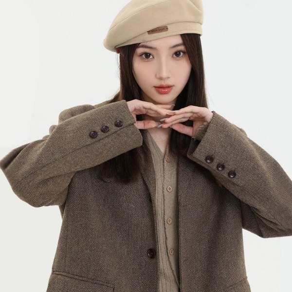 کلاه برت کتان ساده