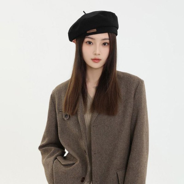 کلاه برت کتان ساده