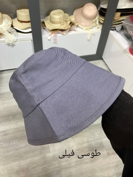 کلاه باکت لبه بلند کتان ساده