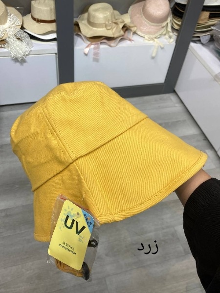 کلاه باکت لبه بلند کتان ساده