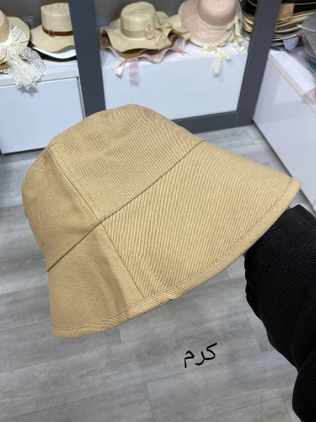 کلاه باکت لبه بلند کتان ساده
