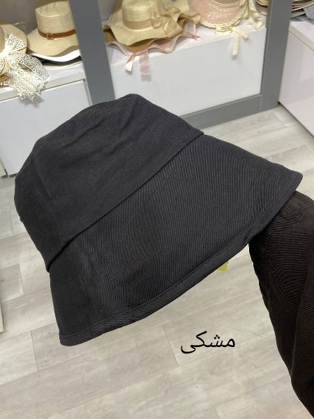 کلاه باکت لبه بلند کتان ساده