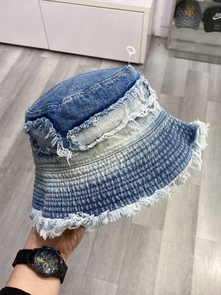 کلاه باکت دو رو جین آبی