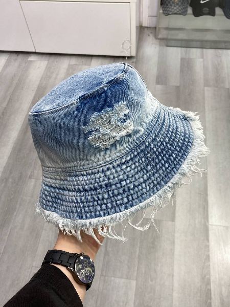 کلاه باکت دو رو جین آبی