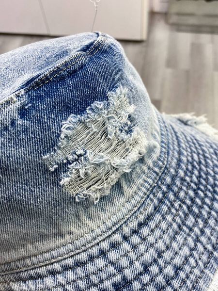 کلاه باکت دو رو جین آبی