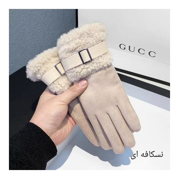 دستکش جیر لبه تدی