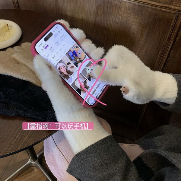 دستکش انگشتی خز