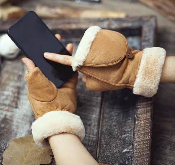 دستکش جیر کلاهک دار داخل خز