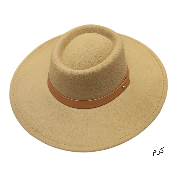 کلاه شاپو مدل فدورا کمربند چرمی 