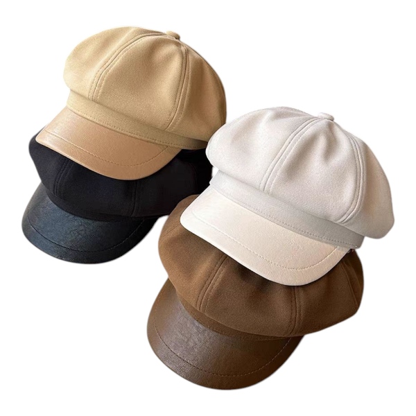 کلاه کاپیتانی کتان نقاب چرم ساده