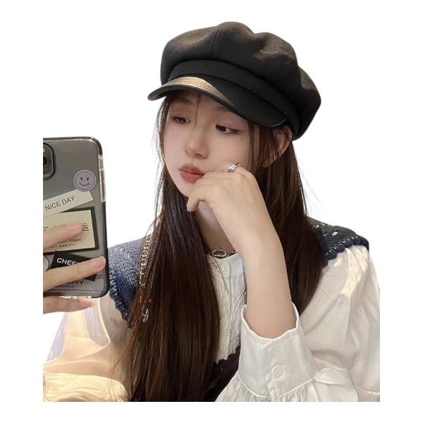 کلاه کاپیتانی کتان نقاب چرم ساده