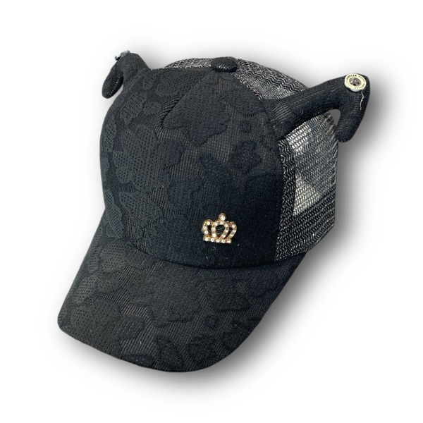 کلاه دخترانه کپ نقاب دار بچگانه پشت تور ساتن