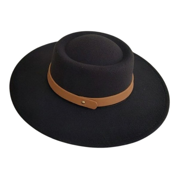 کلاه شاپو مدل فدورا کمربند چرمی 