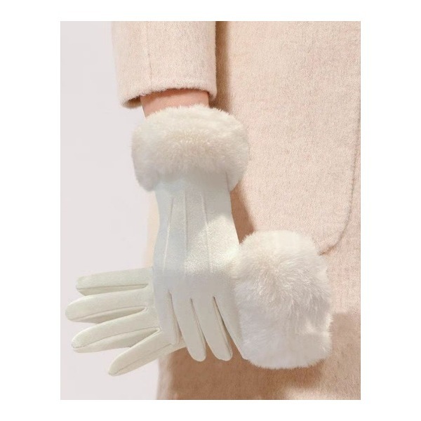 دستکش مخمل لبه خز