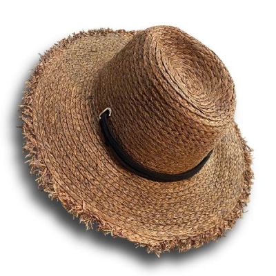 کلاه ساحلی حصیری خاخامی بند دار 