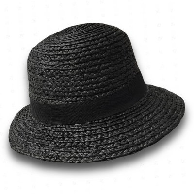 کلاه ساحلی حصیری فدورا لبه کوتاه کمربندی